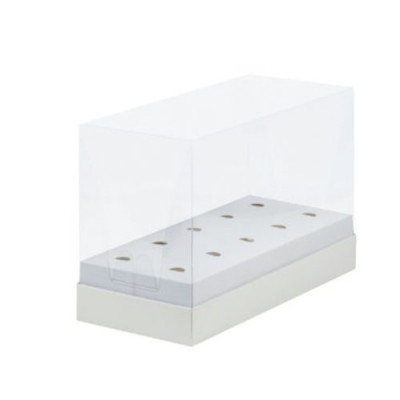 Коробка под Кейк-попсы 240*110*160 с пластиковой крышкой (белая)