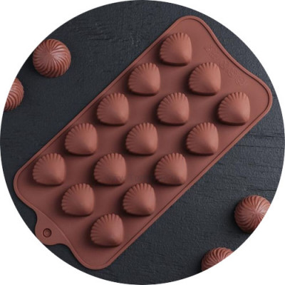 Форма для шоколада силиконовая Ракушки 20*10см 15 ячеек