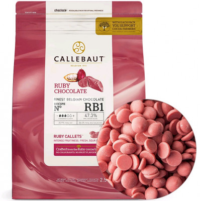 Рубиновая шоколадная масса из какао-бобов "Руби" СНR-R35RB1-E4-U70 (2,5кг) каллеты