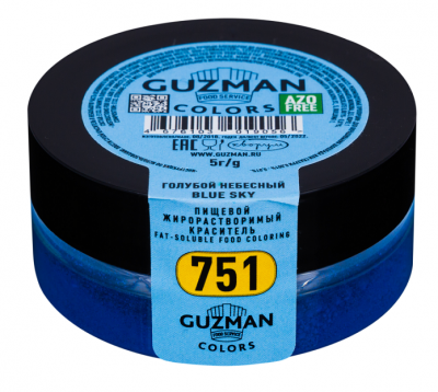 Краситель GUZMAN (5г) Голубой небесный 751 жирорастворимый