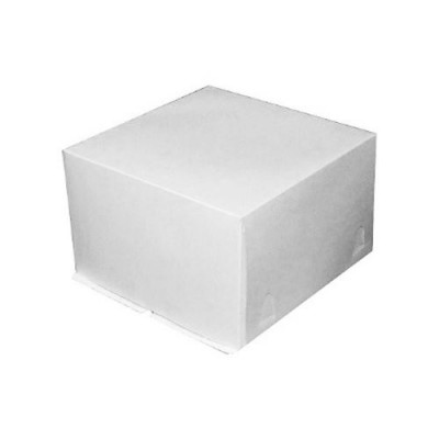 Коробка для торта с окном 240*240*180мм крышка-дно (белая)