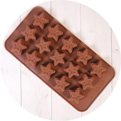 Форма для шоколада силиконовая Звездное небо 20*10см 15ячеек