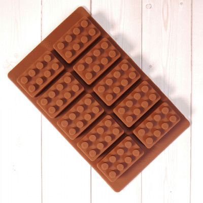 Форма для шоколада силиконовая "Лего №1" 19*12см 10 ячеек 630006
