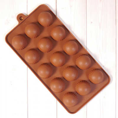 Форма для шоколада силиконовая Полусфера 20*10см 15 ячеек