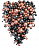 Драже зерновое в шоколадной глазури Жемчуг Микс персик/черный (3 размера) (1,5*9кг)