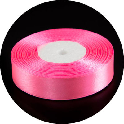 Лента атласная розовый неон 20мм (05), 30м 416005