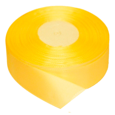 Лента атласная желтая 20мм (15), 30м 416015