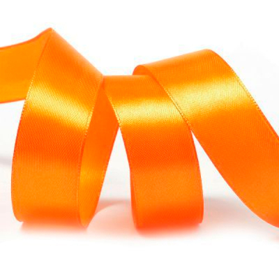 Лента атласная оранжевая 20мм (24), 30м 416024
